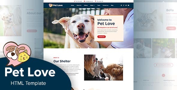 Pet Love - Animal Shelter HTML Template by ingridk