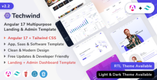 Techwind - Angular 17 Multipurpose App, Saas & Software Landing & Admin Dashboard Template by ShreeThemes