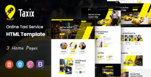 Taxix - Online Taxi Service HTML Template by KodeSolution