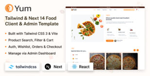 Yum Next - Tailwind CSS Client & Admin Food Template by coderthemes
