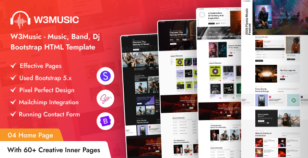 W3Music - Music, Band, DJ Bootstrap HTML Template by DexignZone