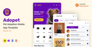 Adopet - Pet Adoption Mobile App Template by askbootstrap