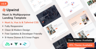 Upwind - Nuxt Js Landing Page Template by ShreeThemes