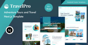 TravelPro - Adventure Tour and Travel Agency NextJS Template by CodeScribe