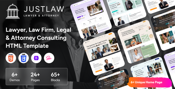 Justlaw - Lawyer, Law firm, Legal & Attorney Consulting HTML Template by VikingLab