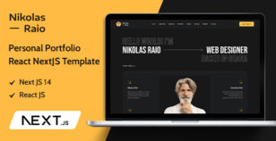 Nikolas Raio – Personal Portfolio React NextJS Template by CodeeFly