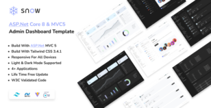 Snow - ASP Core 8 & MVC 5 Tailwind Admin & Dashboard Template by SRBThemes