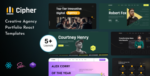 Cipher - Creative Agency Portfolio React Template by DesignCurved
