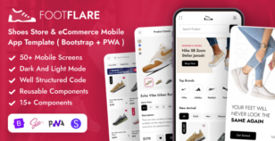 FootFlare - Shoes Store & eCommerce Mobile App Template ( Bootstrap + PWA ) by DexignZone