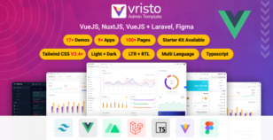 Vristo – Multipurpose Tailwind VueJS, NuxtJS, Laravel VueJS Admin Template by sbthemes