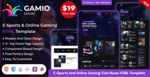 Gamio – eSports and Gaming HTML Template by vecuro_themes