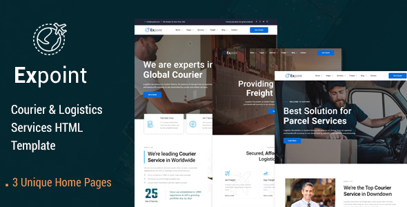 Expoint - Courier & Logistics Services HTML Template by DevGalaxy