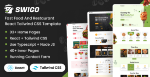 Swigo - Fast Food And Restaurant React Tailwind CSS Template by DexignZone