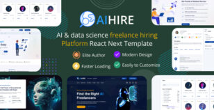 Aihire - AI & Data Science Freelance Hiring Platform React Next JS  Template by pixelaxis
