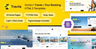 Travila - Modern Travel & Tour Booking HTML Template by alithemes