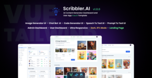 Scribbler.AI - AI Content Generator Dashboard and User App Vue JS Template by themeyn