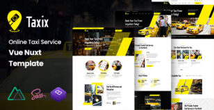 Taxix - Online Taxi Service Vue Nuxt Template by KodeSolution