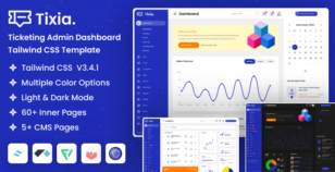 Tixia - Tailwind CSS Ticketing Admin Dashboard Template by DexignZone