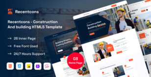 Recentcons HTML5 Construction Template by InsoTheme