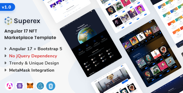 Superex - Angular 17 NFT Marketplace Tempate by ShreeThemes