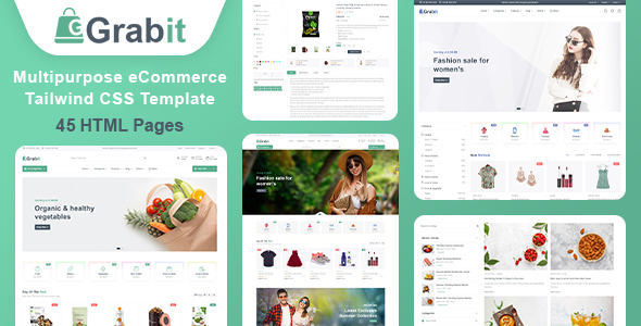 Grabit - Multipurpose eCommerce Tailwind CSS Template by ashishmaraviya