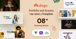Diego - Personal Creative Portfolio & Resume Vue Nuxt 3 Template by Theme_Pure