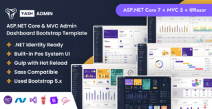 YashAdmin - ASP.NET Core & MVC Sales Management System Admin Dashboard Template by DexignZone