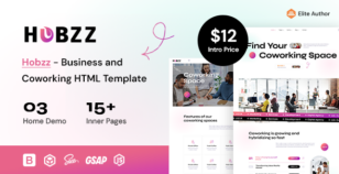Hobzz - Business and Coworking HTML Template by Potenzaglobalsolutions