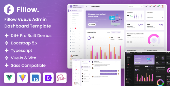Fillow - VueJs SaaS Admin Dashboard Template by dexignlabs