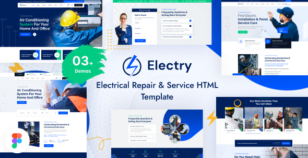 Electry - Electrical Repair & Service HTML Template by Website_Stock