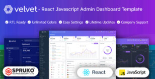 Velvet - React Javascript Admin Dashboard Template by SPRUKO