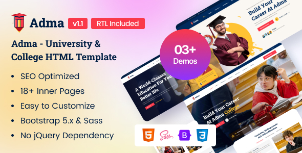Adma - College University Bootstrap 5 HTML Template by HiboTheme