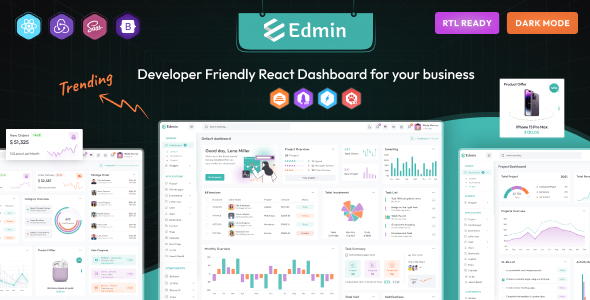 Edmin React JS Admin Dashboard Template by PixelStrap