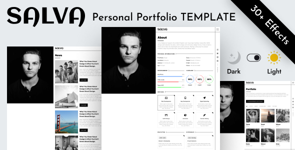 Personal Portfolio Resume CV React Template - Salva by The_Krishna