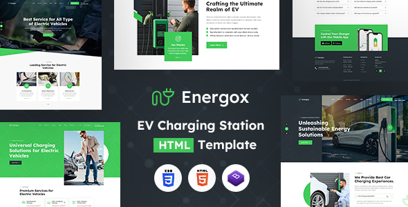 Energox | EV Charging Station HTML Template by designingmedia