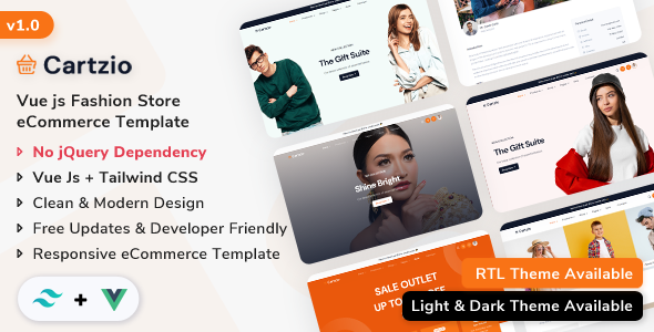 Cartzio - Vue Js Multipurpose eCommerce Template by ShreeThemes