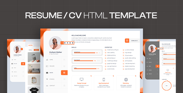 Resio - Resume HTML Template by PremiumLayers