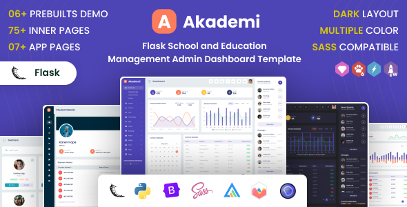 Akademi - Flask School Management Admin Dashboard Template by dexignlabs