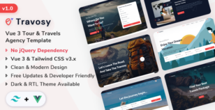 Travosy - Vue 3 Tour & Travels Agency Template by ShreeThemes