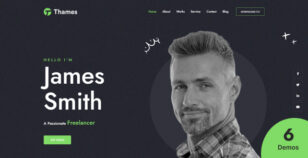 Thames - One Page Personal Portfolio Next.js 14 Template by qubohub