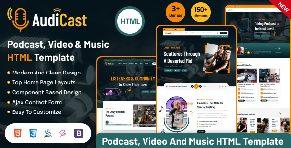Audicast - Podcast, Video & Music HTML Template by vecuro_themes