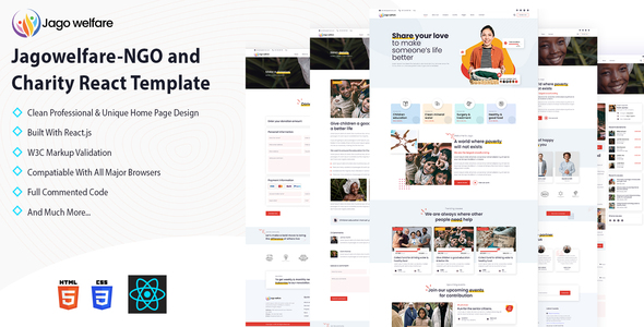 Jagowelfare - NGO and Charity React Template by webguru071