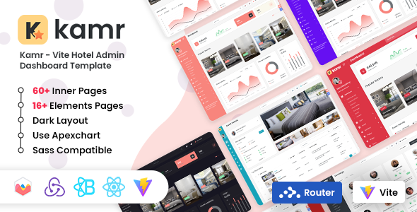 Kamr - Vite Hotel Admin Dashboard Template by dexignlabs