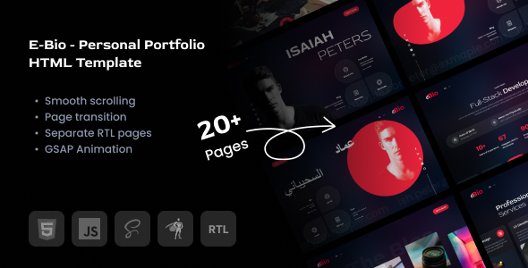 E-Bio - Personal Portfolio HTML Template by kri8thm