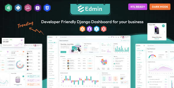 Edmin – Django Admin & Dashboard Template by PixelStrap