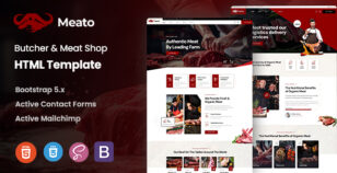 Meato - Butcher & Meat Shop HTML Template by KodeSolution