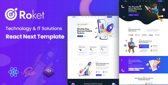 Roket - Technology & IT Solutions React Template by KodeSolution