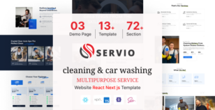 Servio - Cleaning and Car Washing Multipurpose Service Website Nextjs Template by Codebasket