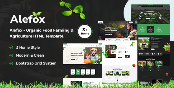 Alefox - Organic Food Farming & Agriculture HTML Template by bracket-web