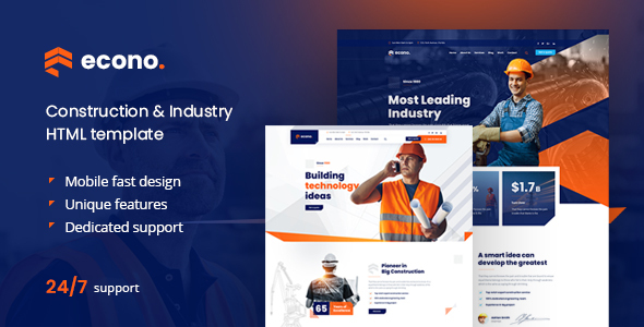 Econo - Construction Industry HTML Template by themebeer